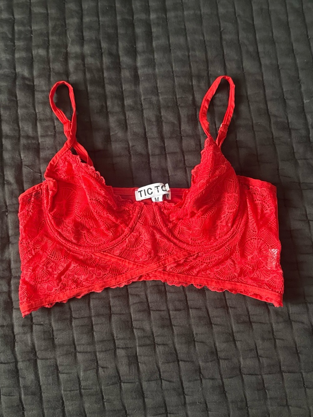 Princess Polly Red Lace Bralette